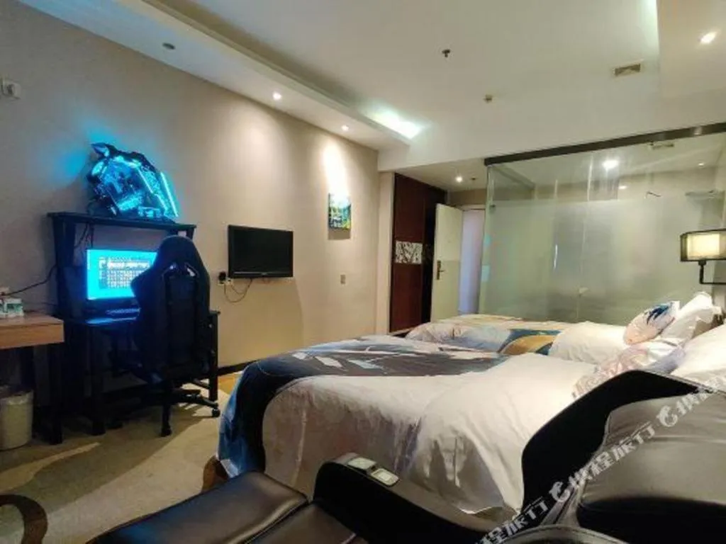 Bed in GreenTree Inn Guangzhou Panyu Bus Station Business Hotel