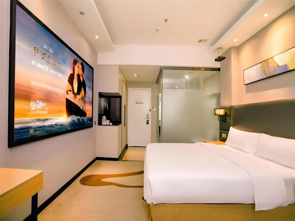 Bed in GreenTree Inn Guangzhou Panyu Bus Station Business Hotel