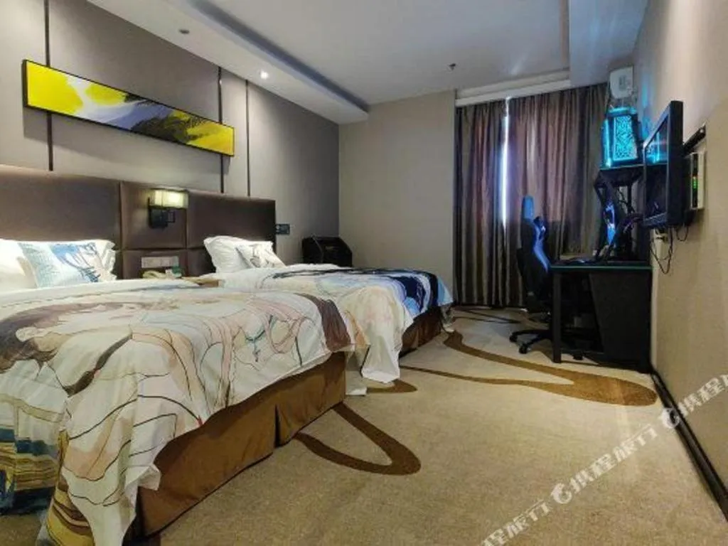 Bed in GreenTree Inn Guangzhou Panyu Bus Station Business Hotel
