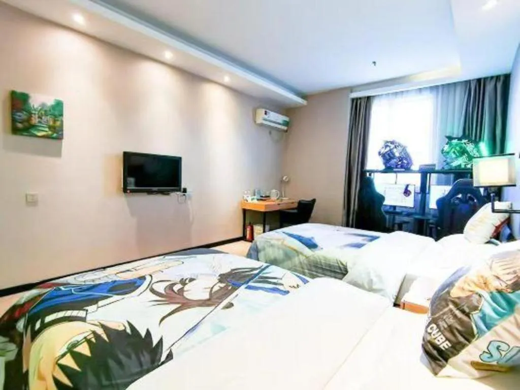 Bed in GreenTree Inn Guangzhou Panyu Bus Station Business Hotel