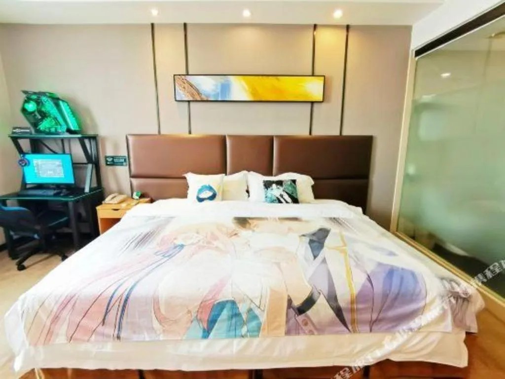 Bed in GreenTree Inn Guangzhou Panyu Bus Station Business Hotel