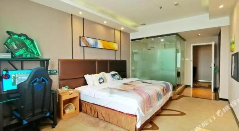 Bed in GreenTree Inn Guangzhou Panyu Bus Station Business Hotel