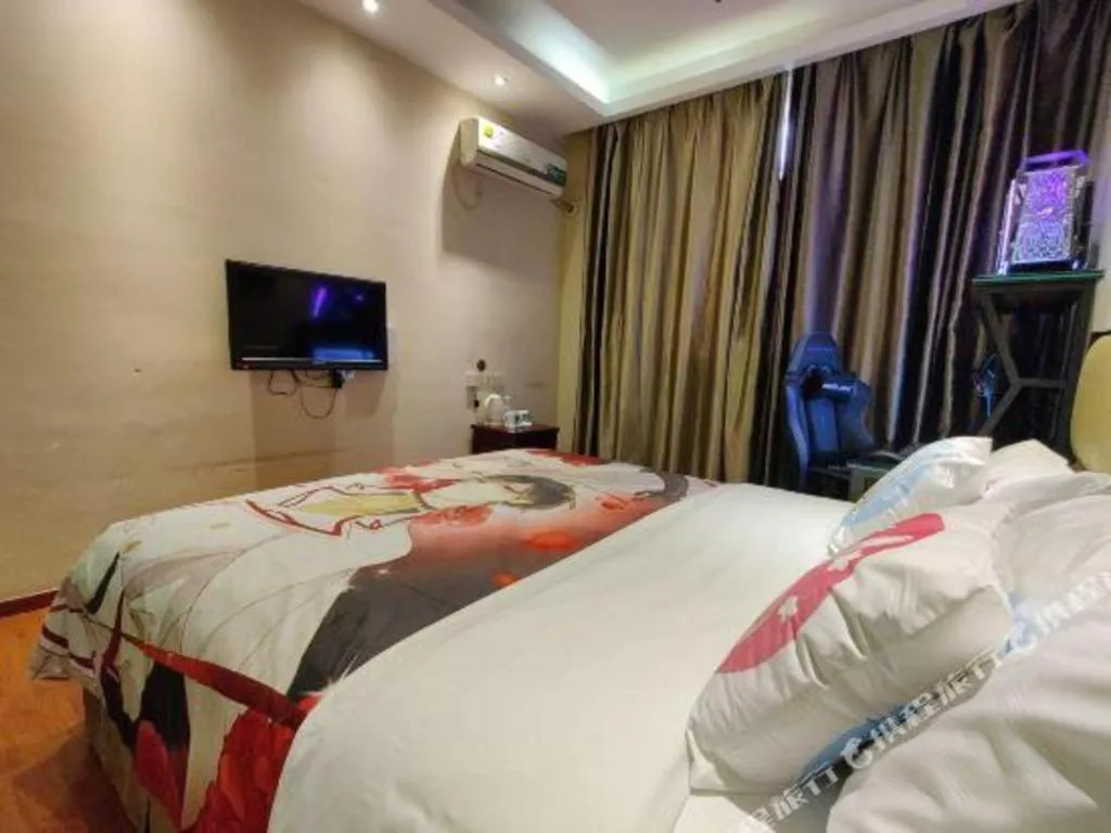 Bed in GreenTree Inn Guangzhou Panyu Bus Station Business Hotel