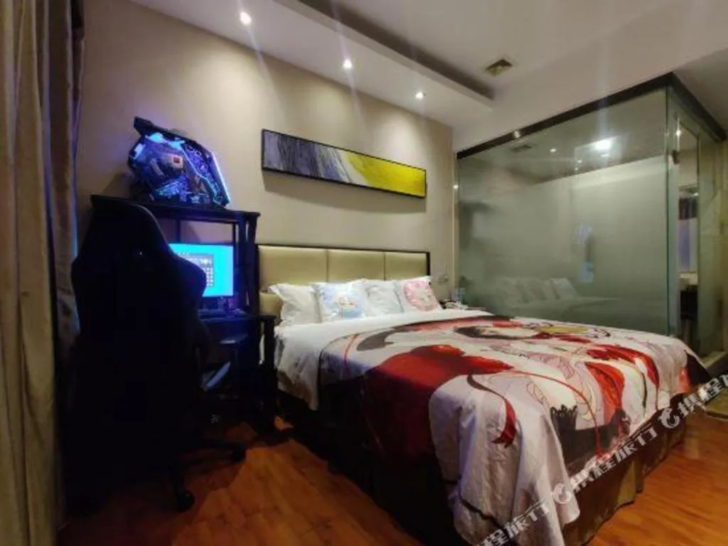 Bed in GreenTree Inn Guangzhou Panyu Bus Station Business Hotel