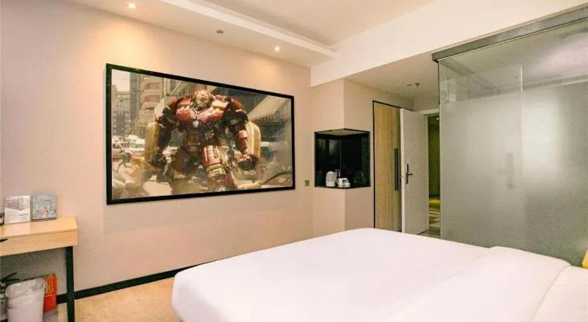 Bed in GreenTree Inn Guangzhou Panyu Bus Station Business Hotel