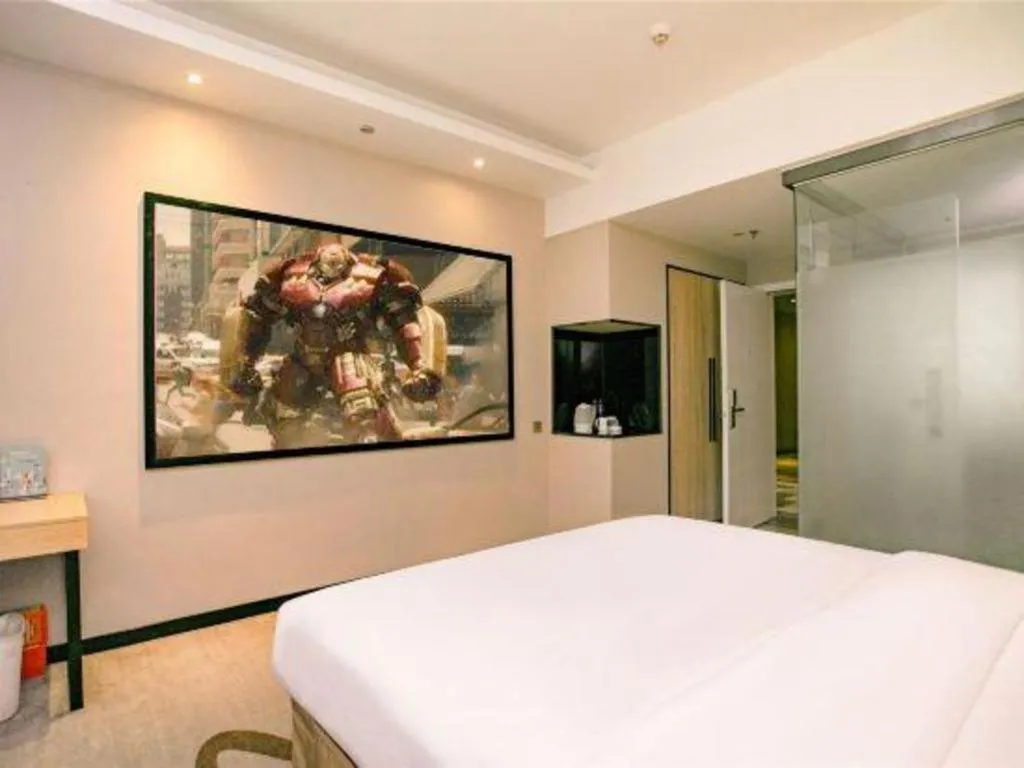 Bed in GreenTree Inn Guangzhou Panyu Bus Station Business Hotel