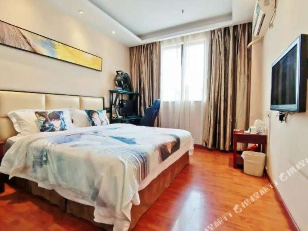 Bed in GreenTree Inn Guangzhou Panyu Bus Station Business Hotel