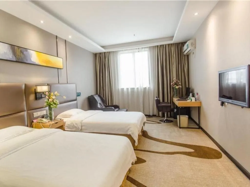 Bed in GreenTree Inn Guangzhou Panyu Bus Station Business Hotel