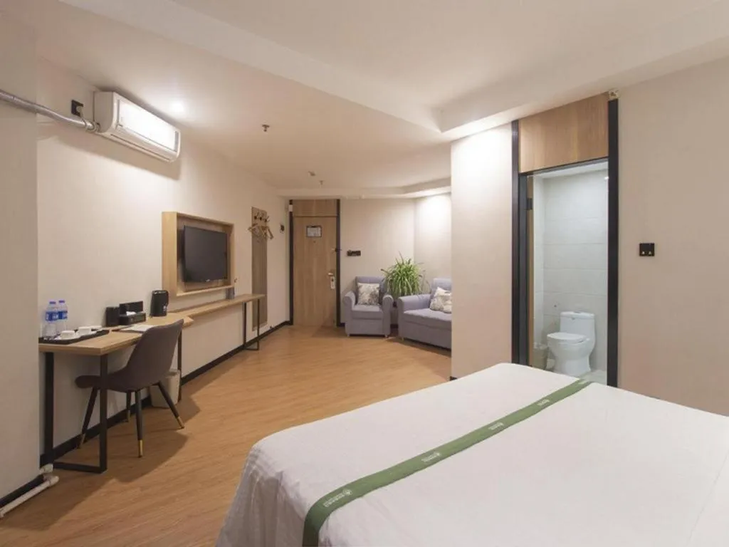 Bed in GreenTree Inn Puyang Pushang Huanghe Road