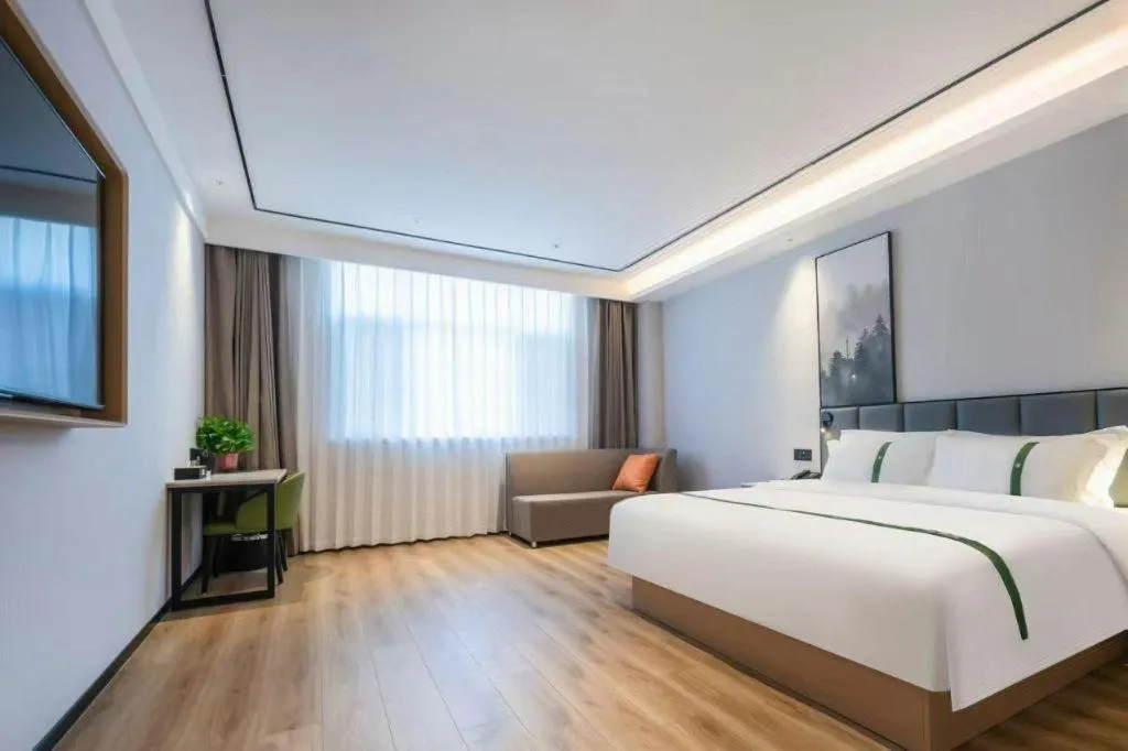 Bed in GreenTree Inn Puyang Pushang Huanghe Road