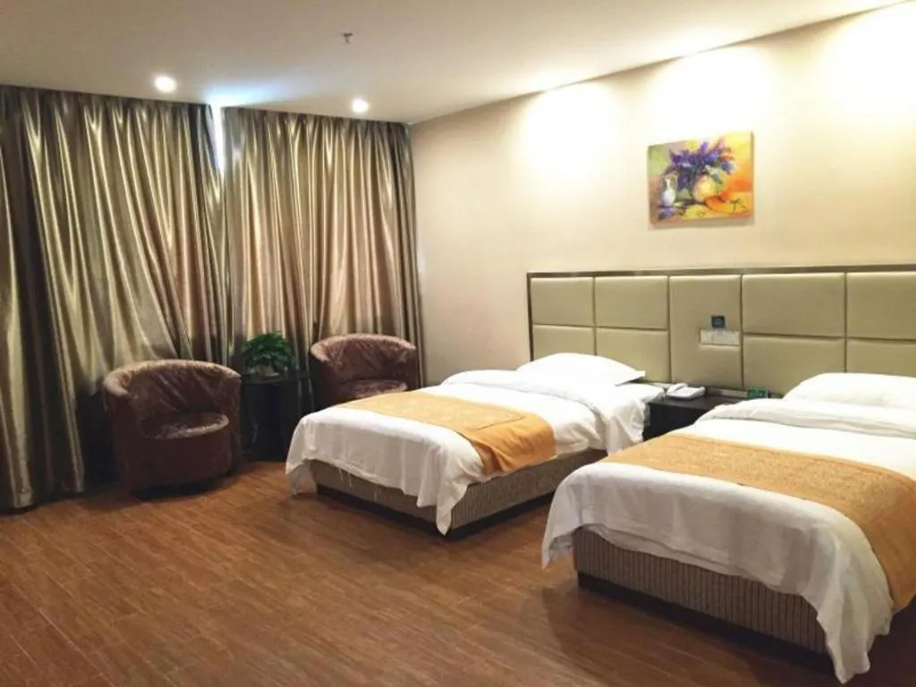 Bed in GreenTree Inn Huaian Lianshui Jindi International Garden Business Hotel