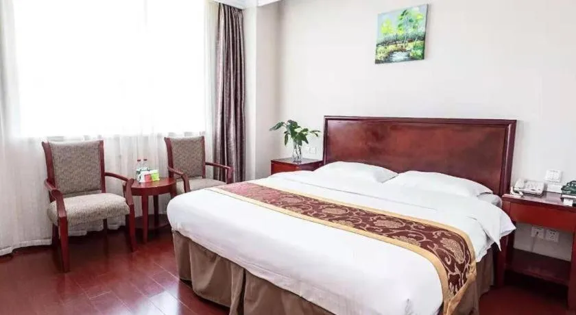Bed in GreenTree Inn Shanghai Changxing Island Yuansha Fishing Port Hotel
