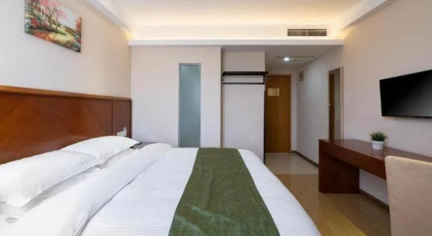 Bed in GreenTree Inn Shanghai Caohejing Development Zone Songjiang Park Jiuxin Road Business Hotel