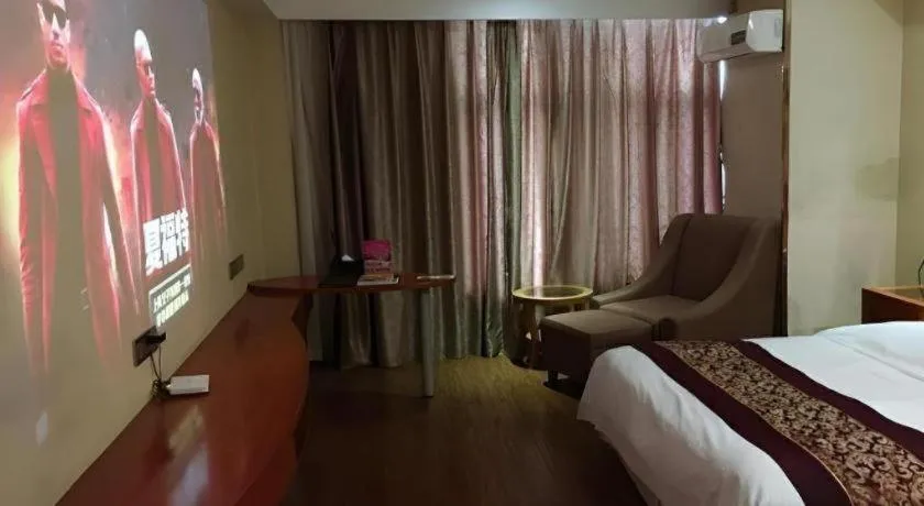 Bed in GreenTree Inn Jiangsu Wuxi Huishan High-Speed Rail Qianzhou Chongwen Road Business Hotel
