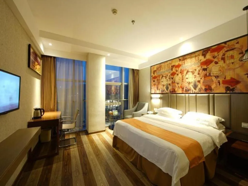 Bed in GreenTree Inn Fujian Fuzhou Software Park River View Business Hotel