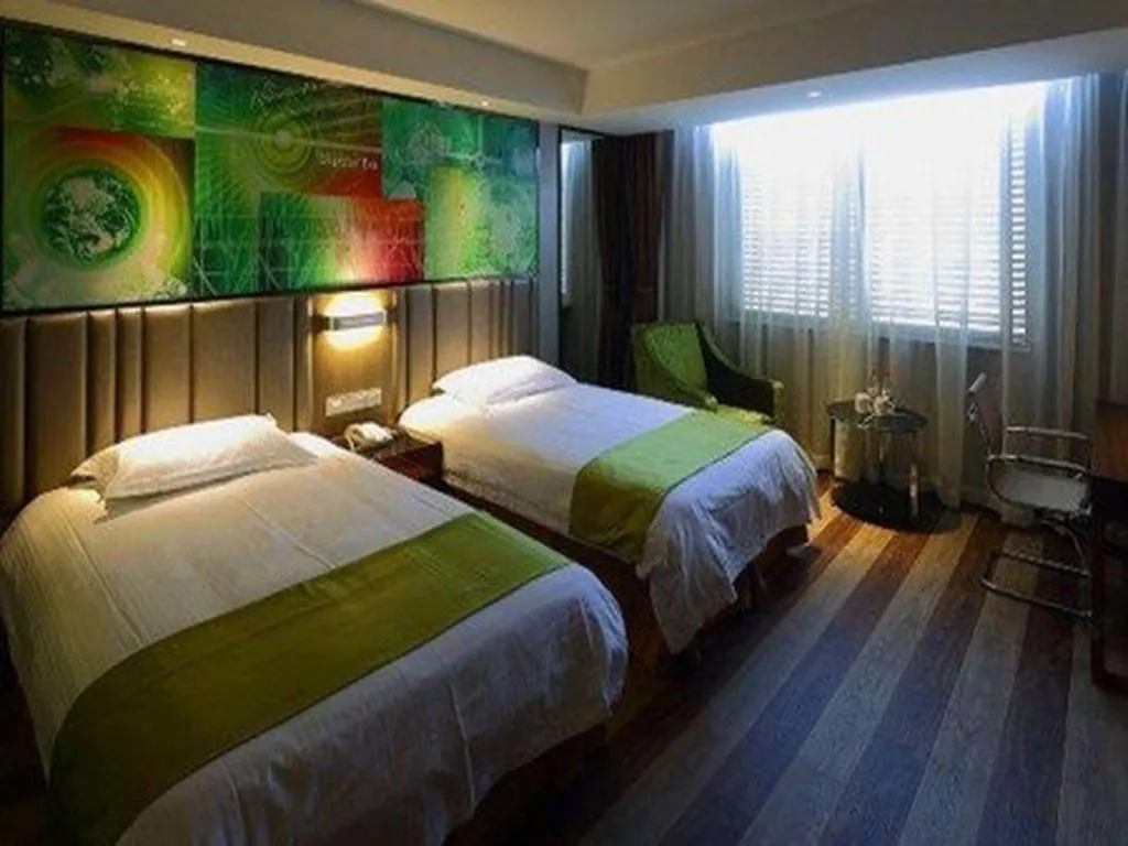 Bed in GreenTree Inn Fujian Fuzhou Software Park River View Business Hotel