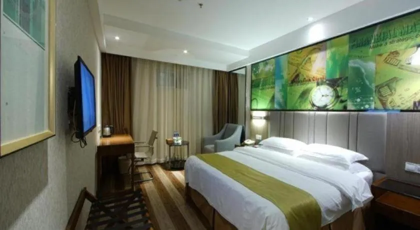 Bed in GreenTree Inn Fujian Fuzhou Software Park River View Business Hotel
