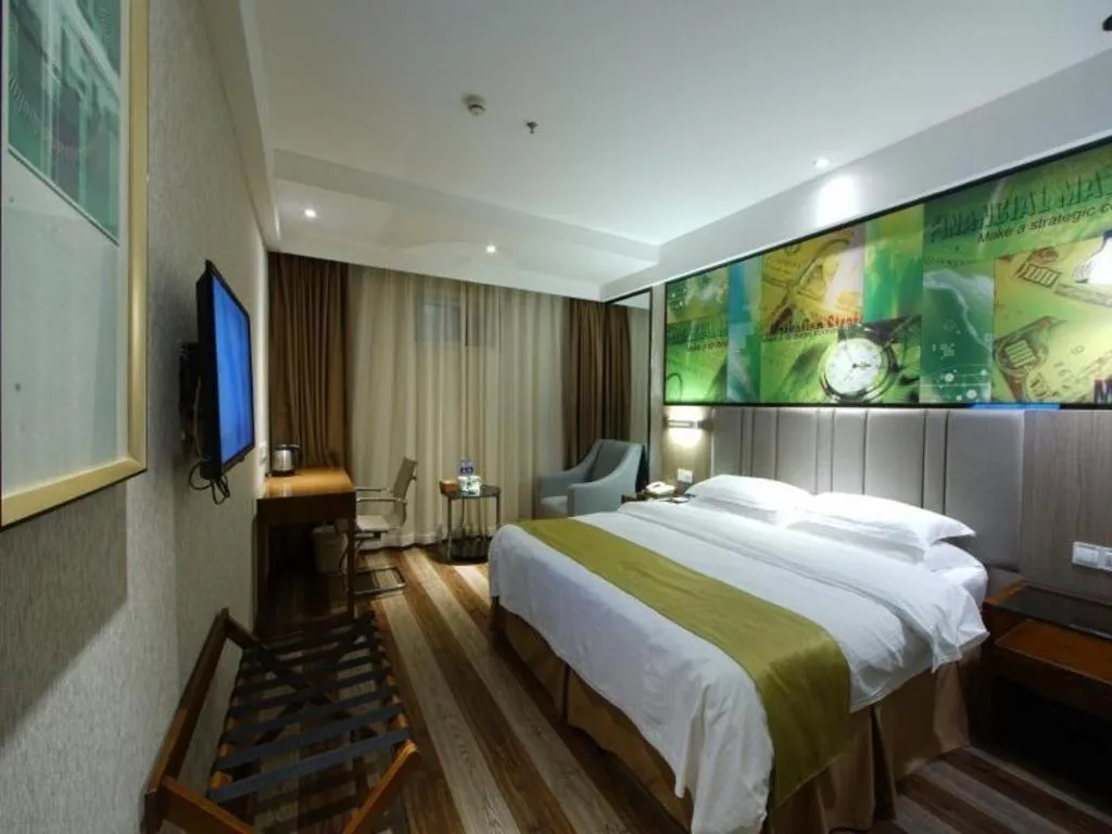Bed in GreenTree Inn Fujian Fuzhou Software Park River View Business Hotel
