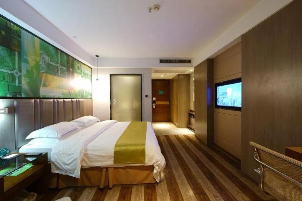 Bed in GreenTree Inn Fujian Fuzhou Software Park River View Business Hotel