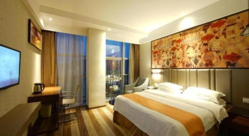 Bed in GreenTree Inn Fujian Fuzhou Software Park River View Business Hotel