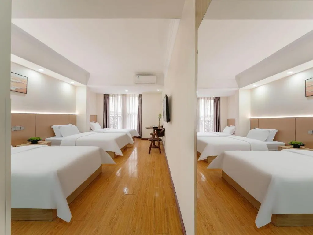 Bed in GreenTree Inn Chengdu North Railway Station Beichengtianjie Business Hotel