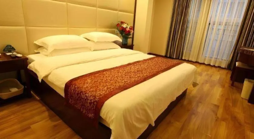 Bed in GreenTree Inn Chengdu North Railway Station Beichengtianjie Business Hotel