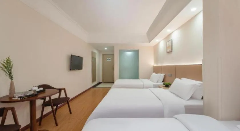 Bed in GreenTree Inn Chengdu North Railway Station Beichengtianjie Business Hotel