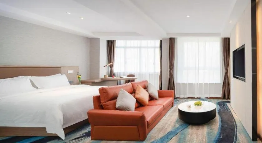 Bed in GreenTree Inn Ganzhou Sankang Temple DaRunFa Express Hotel