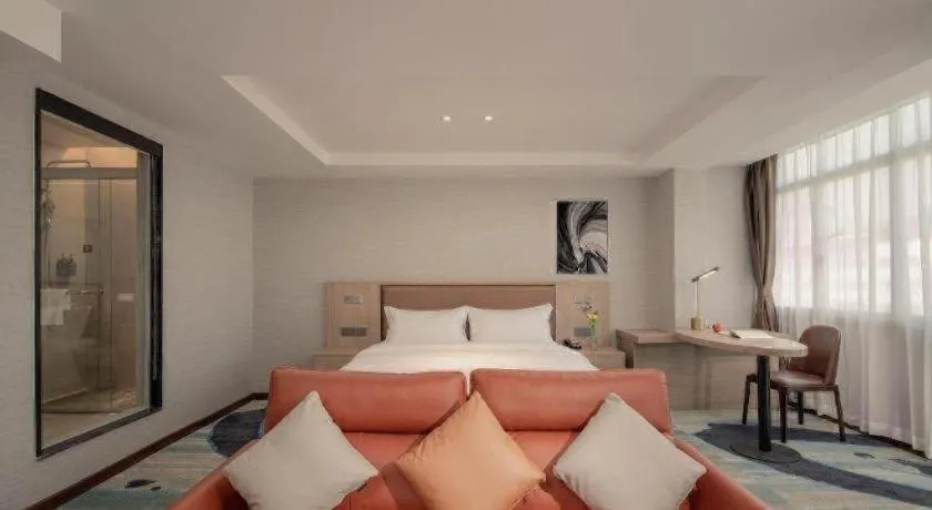 Bed in GreenTree Inn Ganzhou Sankang Temple DaRunFa Express Hotel