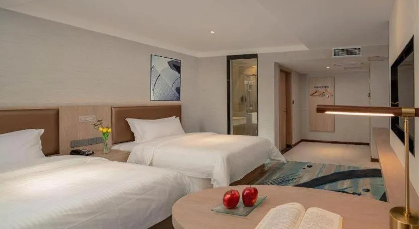 Bed in GreenTree Inn Ganzhou Sankang Temple DaRunFa Express Hotel