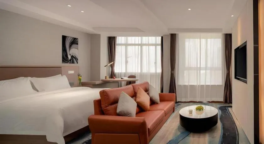 Bed in GreenTree Inn Ganzhou Sankang Temple DaRunFa Express Hotel