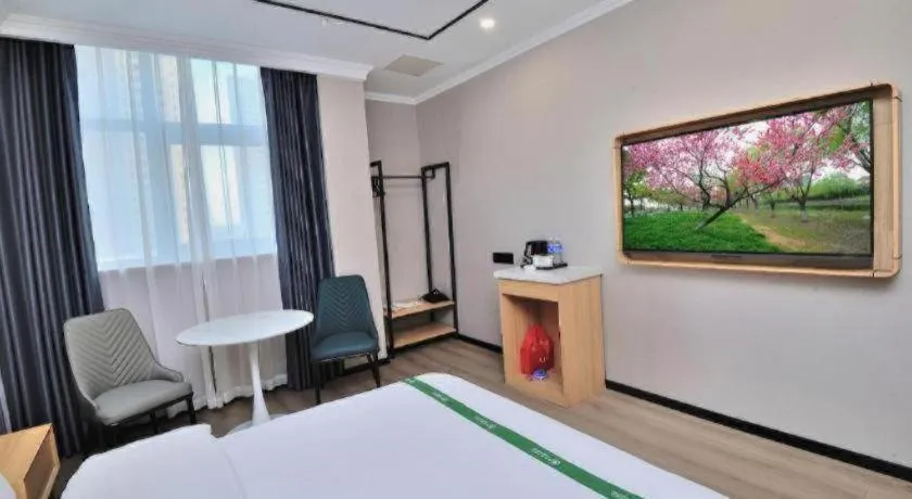 Bed in GreenTree Inn Suzhou Shihu Suli Road Express Hotel