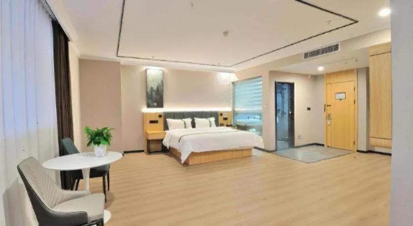 Bed in GreenTree Inn Suzhou Shihu Suli Road Express Hotel