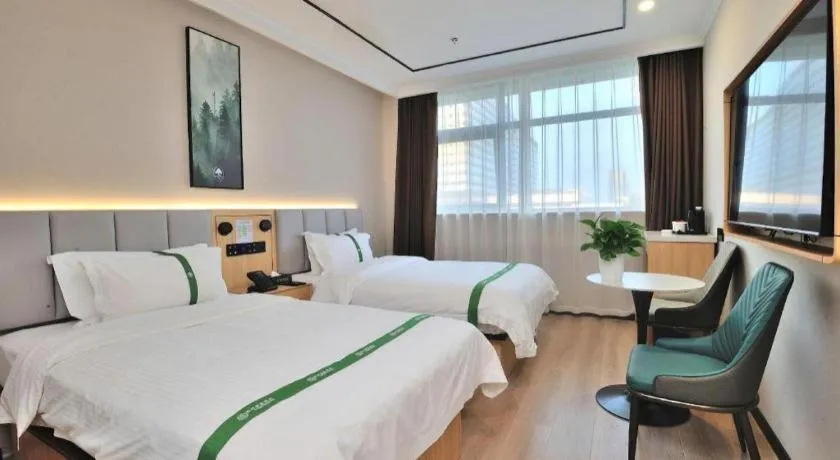 Bed in GreenTree Inn Suzhou Shihu Suli Road Express Hotel