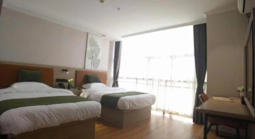 Bed in GreenTree Inn Xuzhou High Speed Railway Station Express Hotel