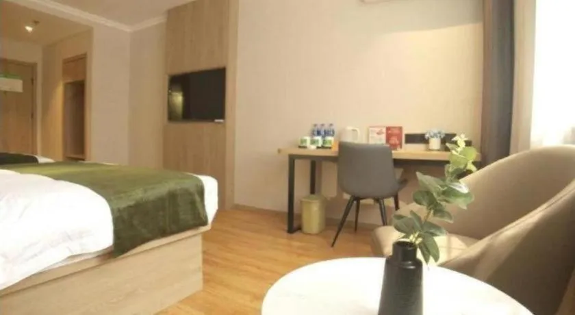 Bed in GreenTree Inn Xuzhou High Speed Railway Station Express Hotel