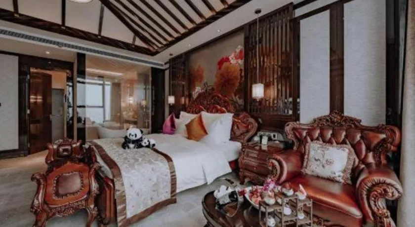 Bed in Chengdu Charming Yard Nature Nook Hotel