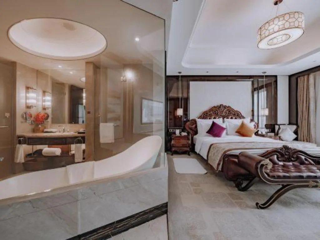 Bed in Chengdu Charming Yard Nature Nook Hotel