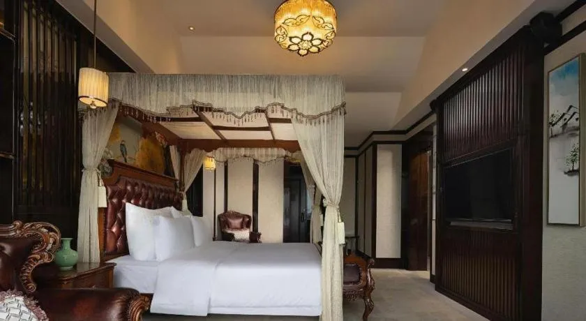 Bed in Chengdu Charming Yard Nature Nook Hotel