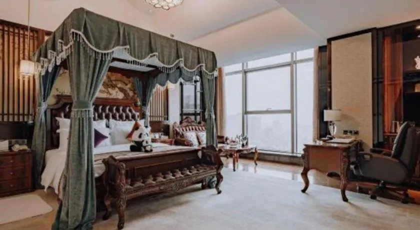 Bed in Chengdu Charming Yard Nature Nook Hotel