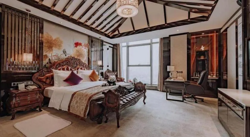 Bed in Chengdu Charming Yard Nature Nook Hotel