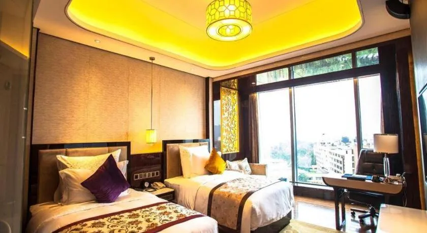 Bed in Chengdu Charming Yard Nature Nook Hotel