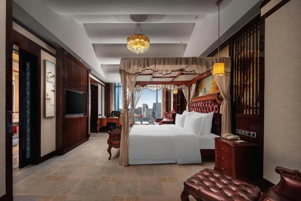 Bed in Chengdu Charming Yard Nature Nook Hotel