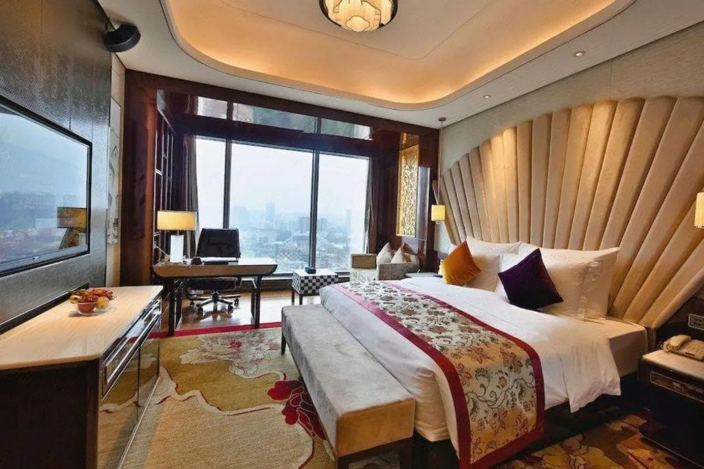 Bed in Chengdu Charming Yard Nature Nook Hotel