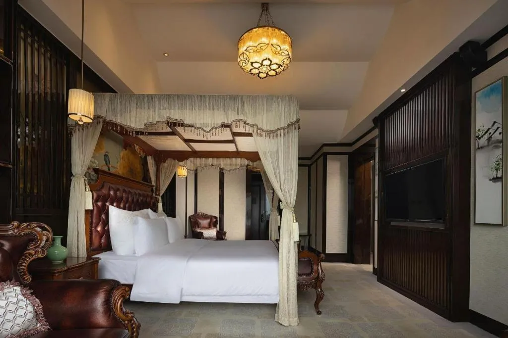 Bed in Chengdu Charming Yard Nature Nook Hotel