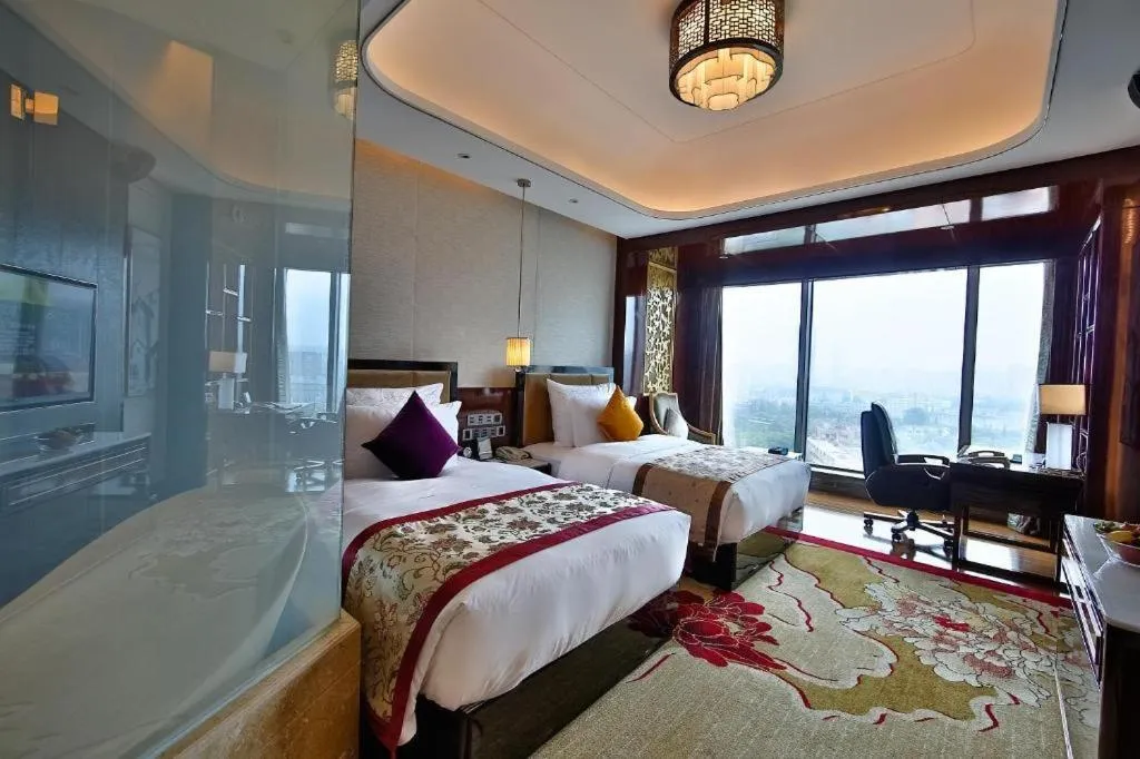 Bed in Chengdu Charming Yard Nature Nook Hotel