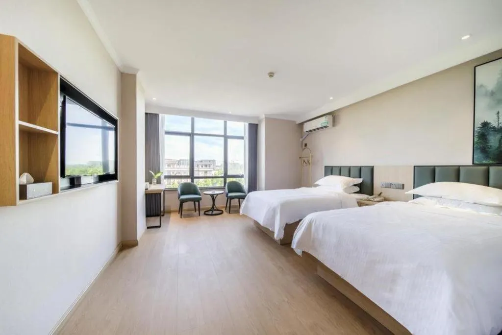 Bed in GreenTree Inn Chizhou Pingtian Lake Qingfeng Avenue Business Hotel