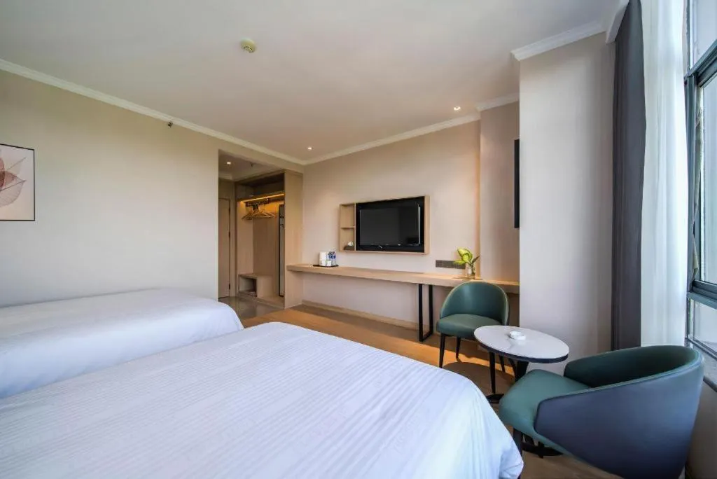 Bed in GreenTree Inn Chizhou Pingtian Lake Qingfeng Avenue Business Hotel