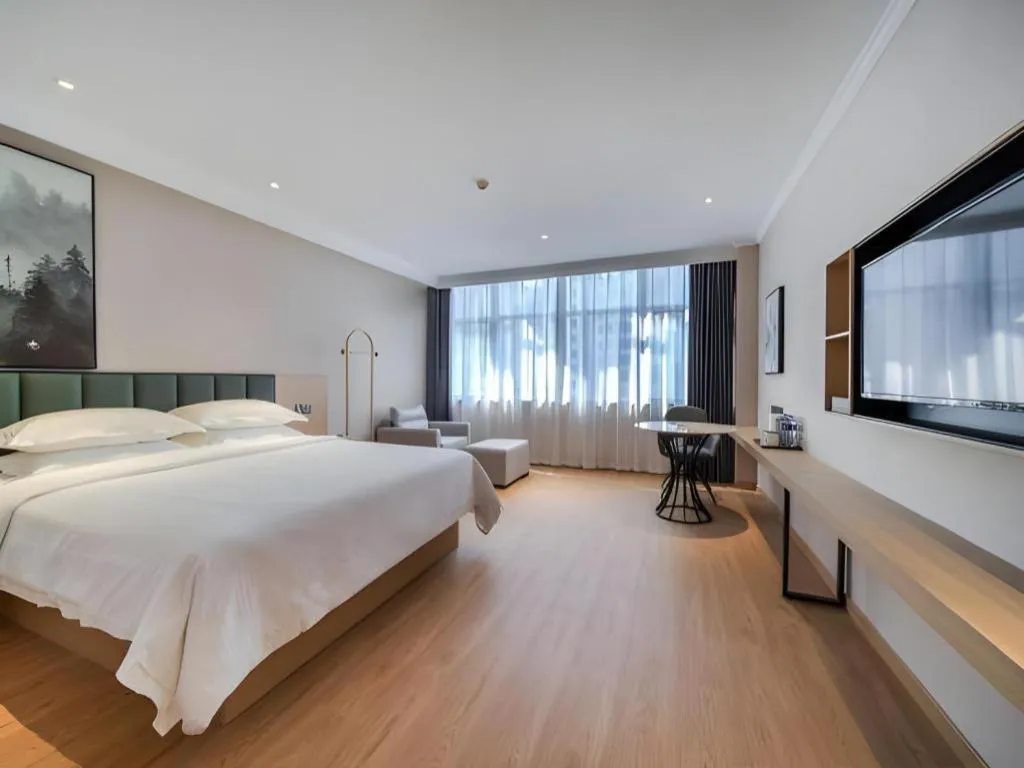 Bed in GreenTree Inn Chizhou Pingtian Lake Qingfeng Avenue Business Hotel