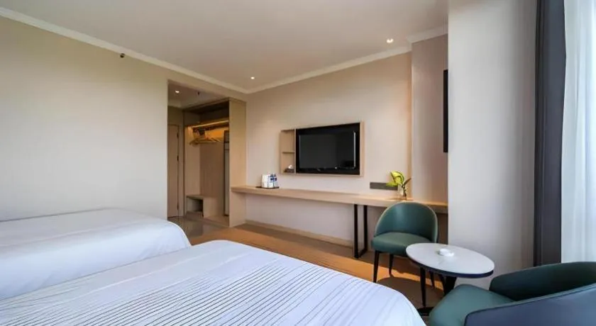Bed in GreenTree Inn Chizhou Pingtian Lake Qingfeng Avenue Business Hotel